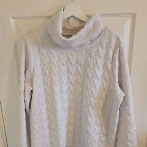 RW&CO. Textured Cream Cowl Neck Sweater